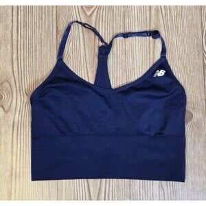 New Balance Sports Bra Sz M Navy Blue Adjustable Straps